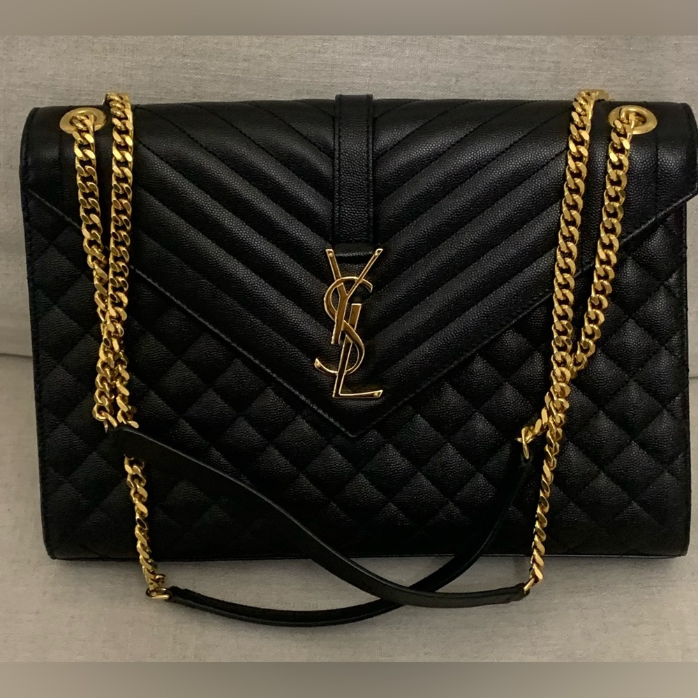 Saint Laurent Large Envelope Calfskin Shoulder Bag - Picture 3 of 16